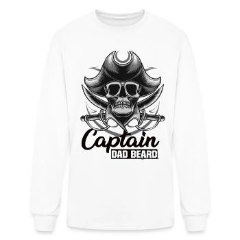 Captain Dad Beard Captain Boot Sailing Sailing - Men's Long Sleeve T-Shirt - white - Front