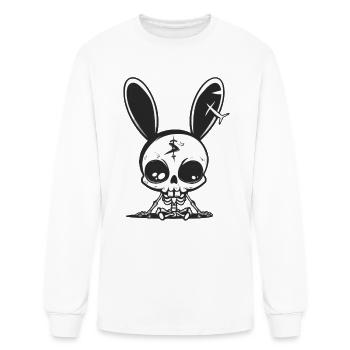Bunny Skeleton Easter Pagan Witchcraft Spring Moon - Men's Long Sleeve T-Shirt - white - Front