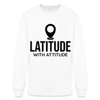 Latitude Attitude Pin Location GIS Analyst - Men's Long Sleeve T-Shirt - white - Front