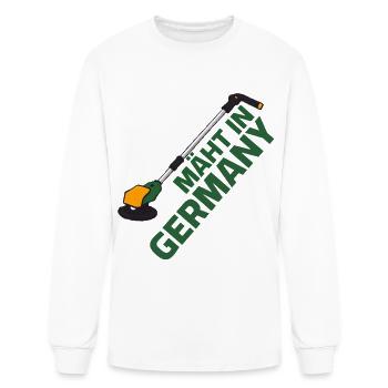 Lawn Trimmer - Mäht in Germany Wordplay pun - Men's Long Sleeve T-Shirt - white - Front