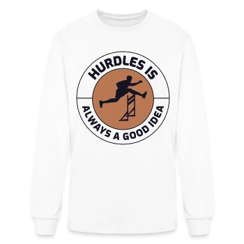 Hurdles Hurdling Hurdler Running Runner Athletes - Men's Long Sleeve T-Shirt - white - Front