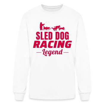 Husky Sledding Sled Dog Racing Alaskan Racers - Men's Long Sleeve T-Shirt - white - Front