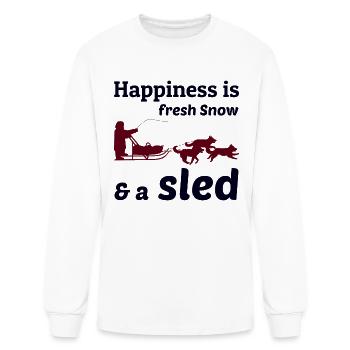 Husky Sledding Sled Dog Racing Alaskan Racers - Men's Long Sleeve T-Shirt - white - Front