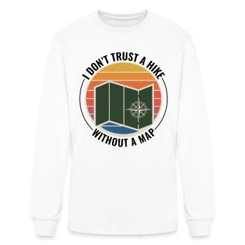 GIS Map Compass Retro Adventure Outdoor - Men's Long Sleeve T-Shirt - white - Front