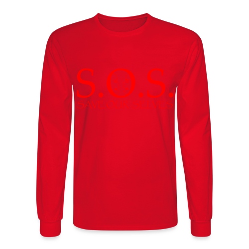 sos red - Men's Long Sleeve T-Shirt