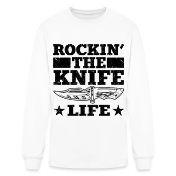 knife collector - Men's Long Sleeve T-Shirt - white - Front