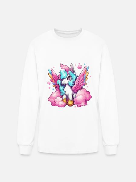 Pegasus - Men's Long Sleeve T-Shirt - white
