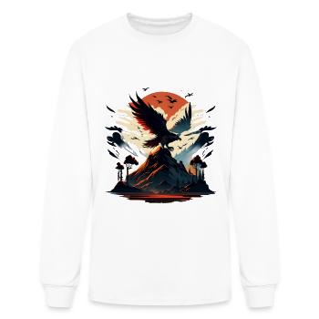 Golden eagle on snow mountain - Men's Long Sleeve T-Shirt - white - Front
