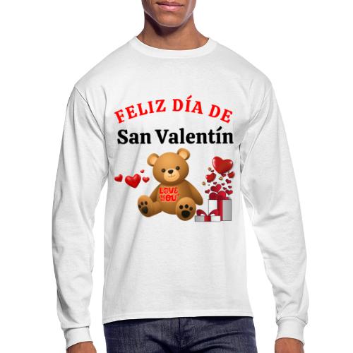 Valentine's Day Celebration Bears Love Hearts. - Men's Long Sleeve T-Shirt