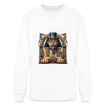 Futuristic Pharaoh Sphinx - Men's Long Sleeve T-Shirt - white - Front