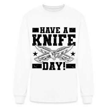 knife collector - Men's Long Sleeve T-Shirt - white - Front