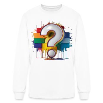 Rainbow question mark - Men's Long Sleeve T-Shirt - white - Front