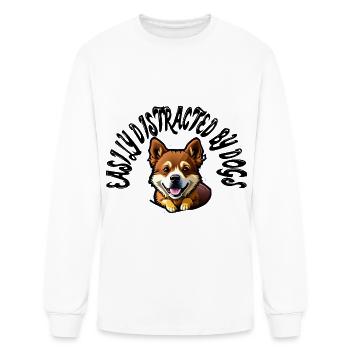 Easily Distracted by Dogs - Men's Long Sleeve T-Shirt - white - Front