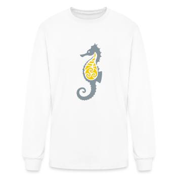 Tribal sea horse - Men's Long Sleeve T-Shirt - white - Front