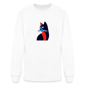 Whimsical, Sleek Cat Graphics - Purrfectly Crafted - Men's Long Sleeve T-Shirt - white - Front