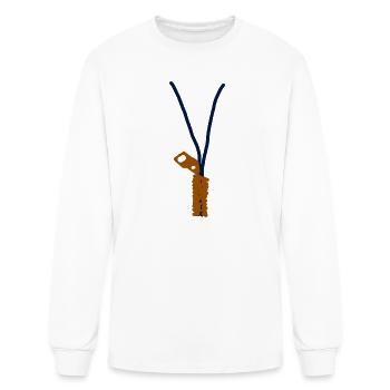 Zipper Cord Pendant Line Art - Men's Long Sleeve T-Shirt - white - Front