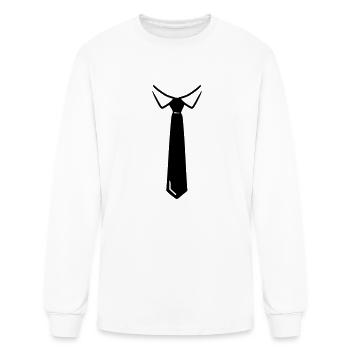 Tie - Men's Long Sleeve T-Shirt - white - Front