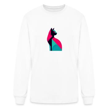 Whimsical, Sleek Cat Graphics - Purrfectly Crafted - Men's Long Sleeve T-Shirt - white - Front