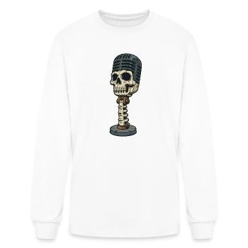 skeleton_microphone - Men's Long Sleeve T-Shirt - white - Front