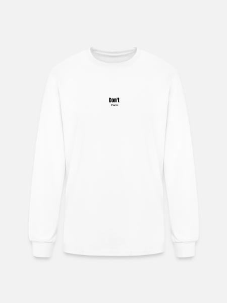 Dont Panic Bold Typography - Men's Long Sleeve T-Shirt - white