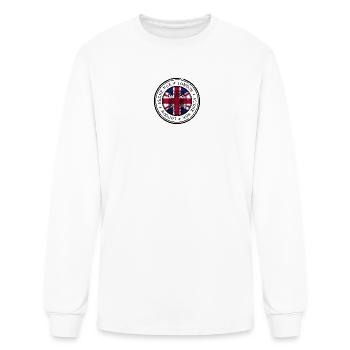 Red Telephone Booth on Union Jack - Men's Long Sleeve T-Shirt - white - Front