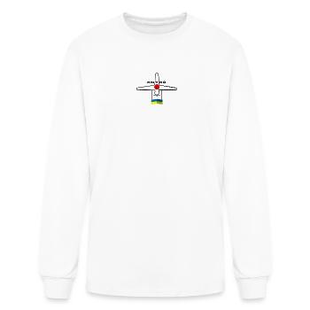 Aircraft with Ukraine Flag - Men's Long Sleeve T-Shirt - white - Front