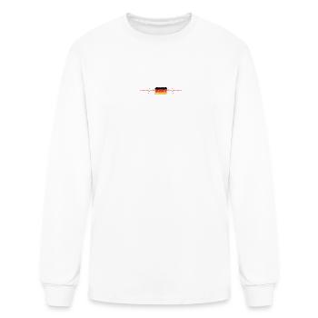 Germany Flag Heartbeat - Men's Long Sleeve T-Shirt - white - Front