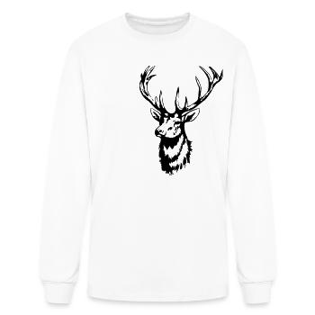 Deer - Deer Head - Deer Antler - Roe Deer - Men's Long Sleeve T-Shirt - white - Front