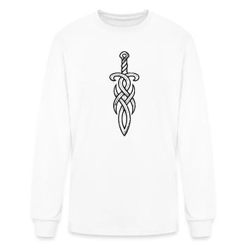Dagger Celtic Knot Sword Medieval LARP - Men's Long Sleeve T-Shirt - white - Front