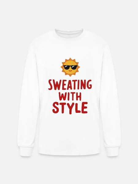 Sweating with Style - Men's Long Sleeve T-Shirt - white