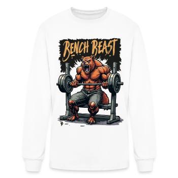 The Bench Beast Gym Powerlifting - Men's Long Sleeve T-Shirt - white - Front