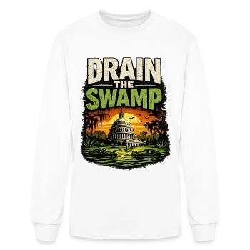 Retro Capitol & Alligator Protest Design - Men's Long Sleeve T-Shirt - white - Front