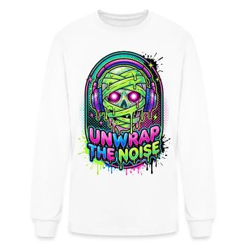 Unwrap the Noise Neon Skull - Men's Long Sleeve T-Shirt - white - Front
