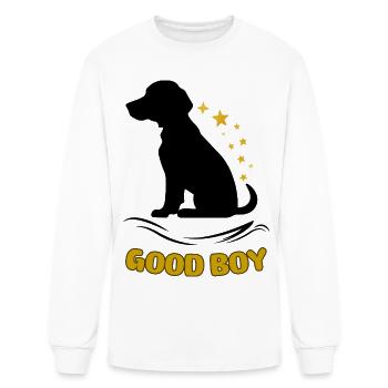Good Boy Dog Lover with stars  - Men's Long Sleeve T-Shirt - white - Front