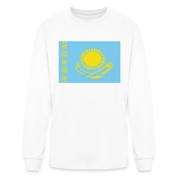 Official Kazakhstan Flag Kazakh Country Pride - Men's Long Sleeve T-Shirt - white - Front