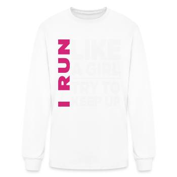 I Run Like A Girl Funny Motivational - Men's Long Sleeve T-Shirt - white - Front
