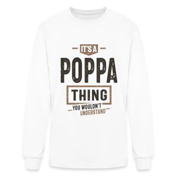 Mens It's a Poppa Thing Funny Dad Grandpa - Men's Long Sleeve T-Shirt - white - Front