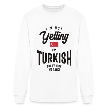Je ne crie pas Je suis turc Drôle turkish Pride - T-shirt à manches longues Homme - blanc - Devant