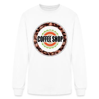 Coffee Shop Stickers Coffee Shop T shirts - Men's Long Sleeve T-Shirt - white - Front