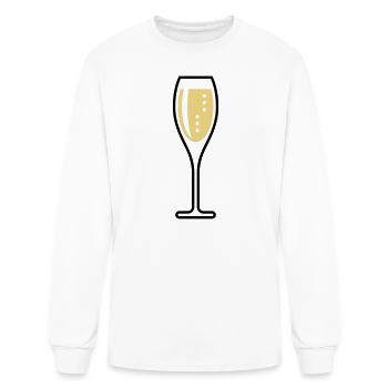 Glass Of Sparkling Wine (Oval / Closed / 2C) - Men's Long Sleeve T-Shirt - white - Front