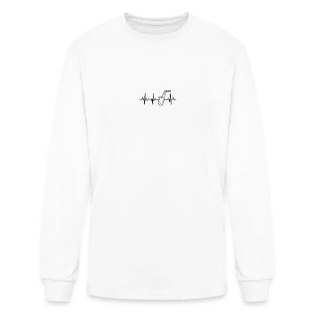 Saxophone Pulse Line - Men's Long Sleeve T-Shirt - white - Front
