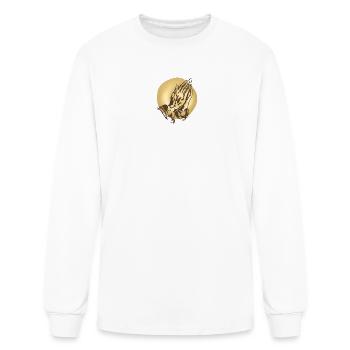 Golden Praying Hands Emblem - Men's Long Sleeve T-Shirt - white - Front
