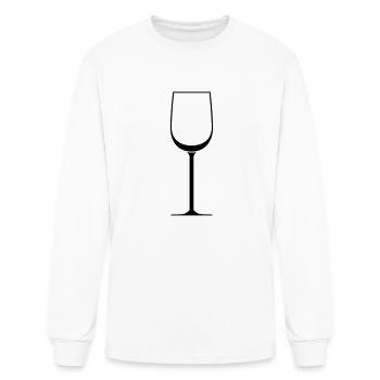 white wine glass - Men's Long Sleeve T-Shirt - white - Front