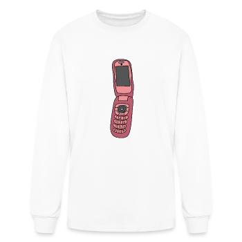 Pink Flip Phone By Courtney Graben - Men's Long Sleeve T-Shirt - white - Front