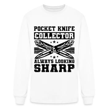 knife collector - Men's Long Sleeve T-Shirt - white - Front