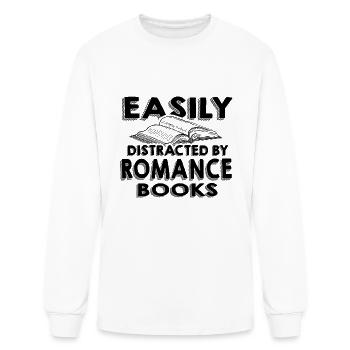 Romance Novel Gifts Easily Distracted by Romance - Men's Long Sleeve T-Shirt - white - Front