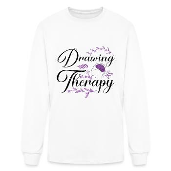 Artist Gifts Drawing is My Therapy Gift for Artist - Men's Long Sleeve T-Shirt - white - Front