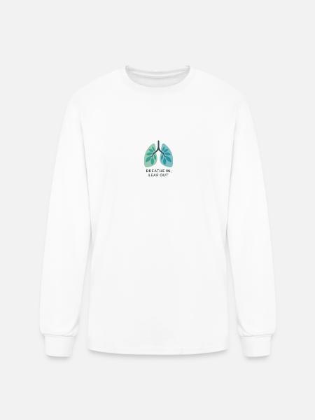 Breathe In, Leaf Out - Men's Long Sleeve T-Shirt - white