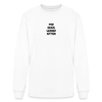 Bold Stacked Kitten Typography - Men's Long Sleeve T-Shirt - white - Front