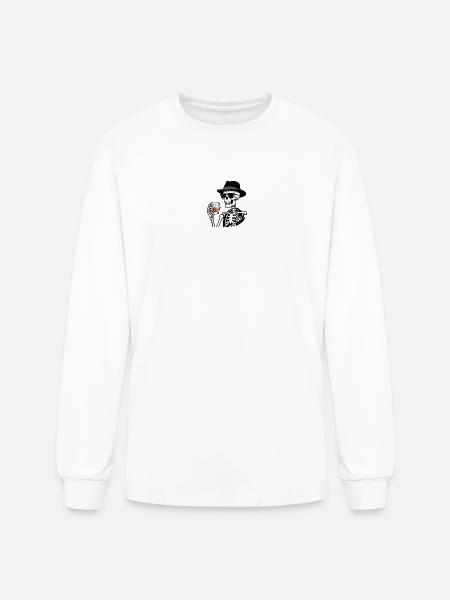 Skeleton Whiskey Noir - Men's Long Sleeve T-Shirt - white